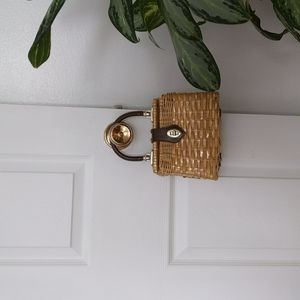Vintage Jute woven basket box handbag